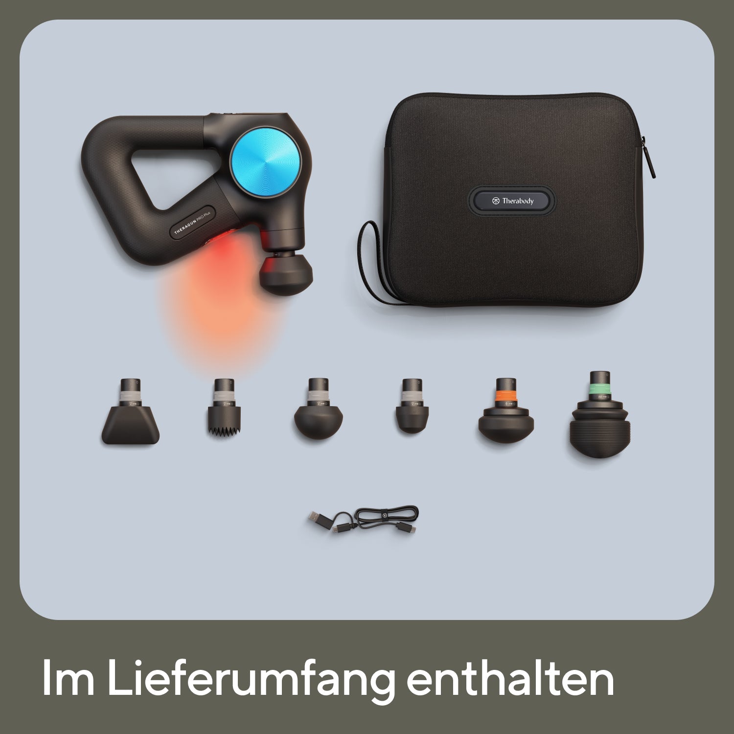Lieferumfang der Theragun PRO Plus