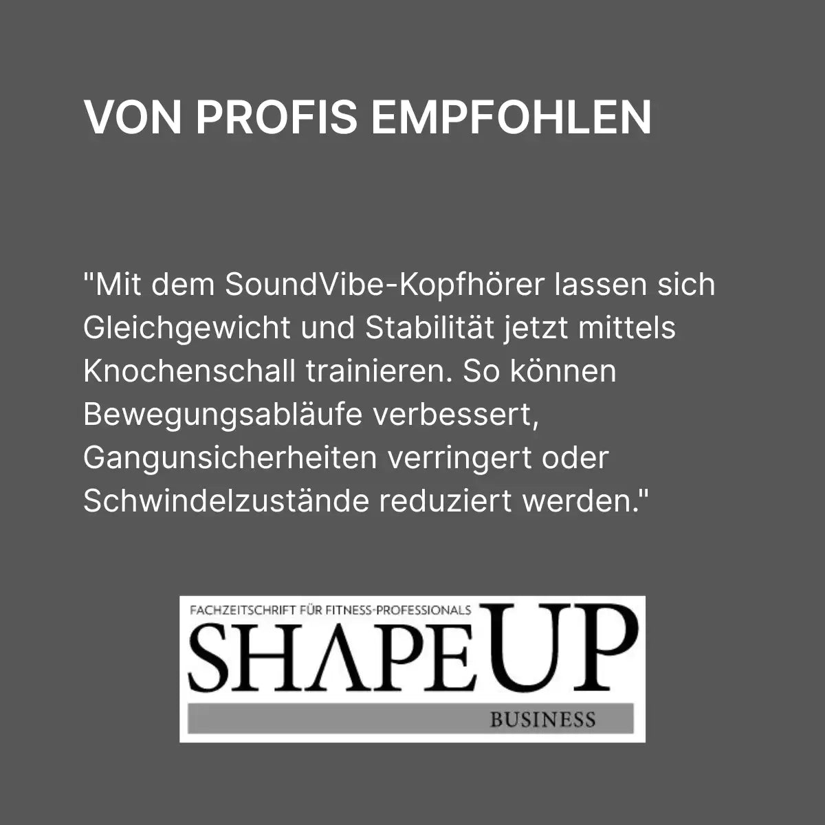 Testimonial ShapeUp Business über den ARTZT neuro SoundVibe II Knochenschall Kopfhörer
