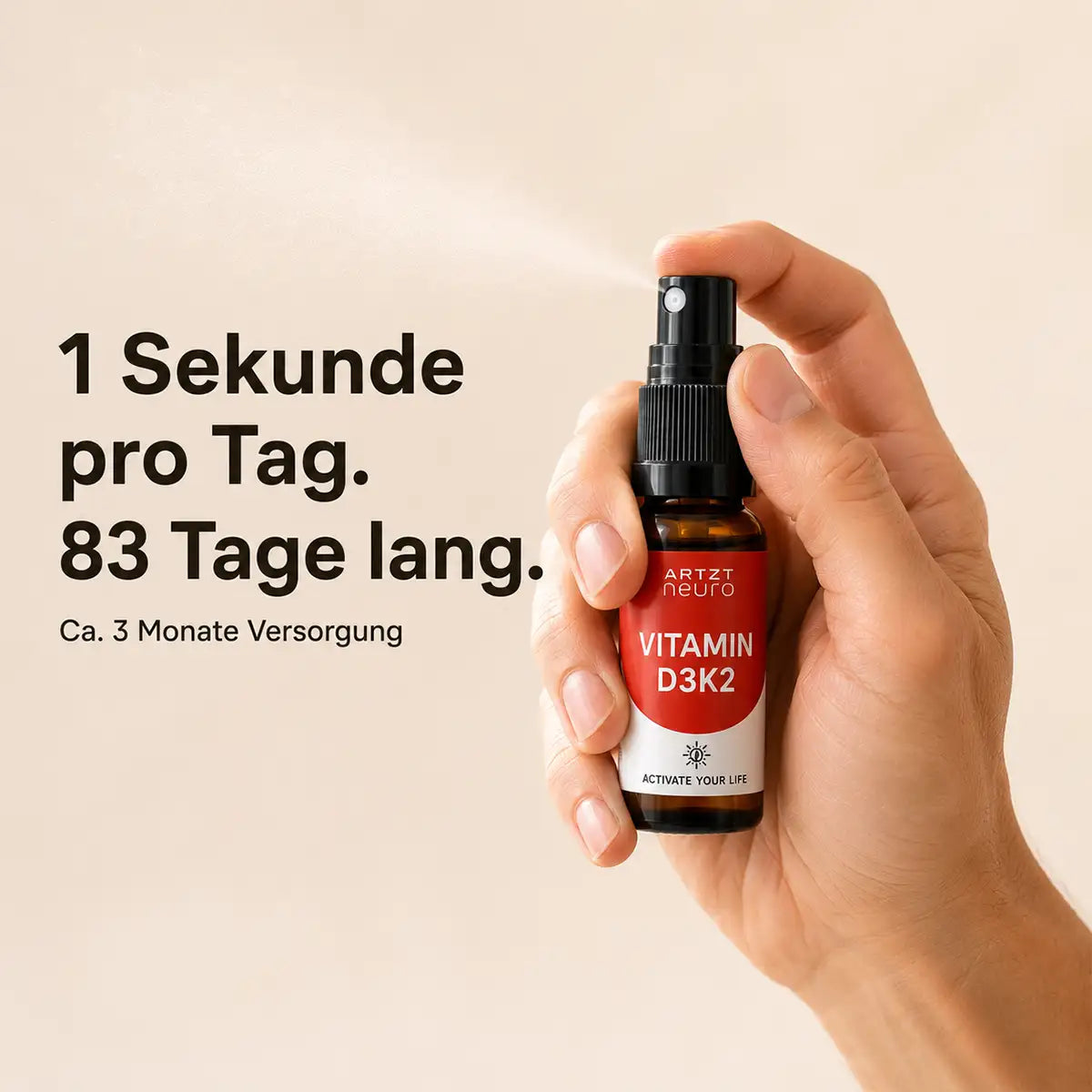 Vitamin D3K2 Spray | Für Knochen, Muskeln & Immunsystem